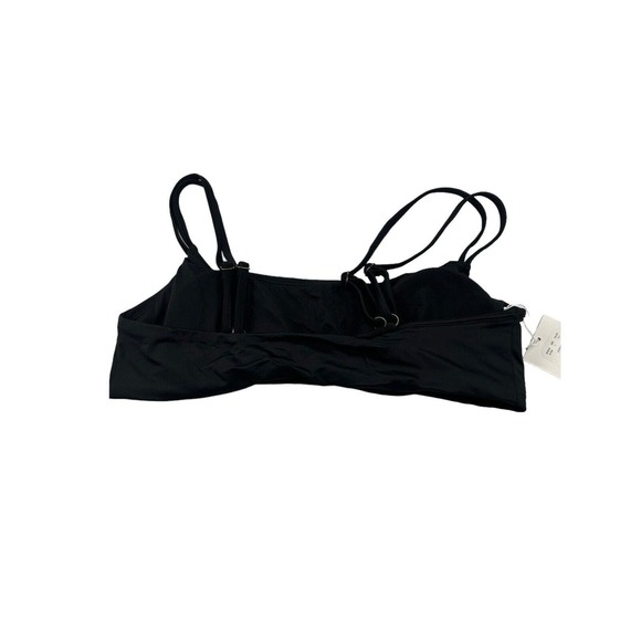 Andie Swim Black The Rockaway Scoop Neck Minimalist Bikini Top Size Large NWT - Picture 3 of 8